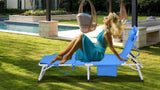 3-in-1 Heavy Duty Tanning Chair with Face Hole Adjustable 5-Position Folding Chaise Lounge Chairs W3399P310388