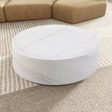 ZNTS 31.49'' Round coffee table,Sturdy Fiberglass table for Living Room, White, No Need Assembly.WHITE W876P154744