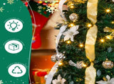 7 FT Fully Decorated Pre-lit Christmas Tree, Pop Up Artificial Xmas Tree with 200 Warm Lights Remote 64340212