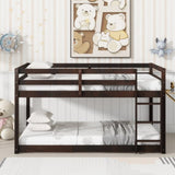Solid Wooden, Solid Rubber Wooden Twin over Twin Loft Bed with Ladder, with Bed Platform of W504P191669