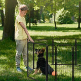 ZNTS Dog Playpen Pet Dog Fence, 32" Height 8 Panels Metal Dog Pen, Outdoor Exercise Pen with Door for RV, 30119568