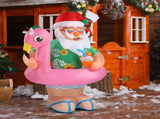 5.9 FT Lighted Christmas Inflatable Decoration, Inflatable Hawaii Santa Claus Outdoor Decoration, 23376680