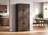 Freestanding 4-Door Kitchen Pantry Cabinet, Large Storage with Adjustable Shelves & Doors 88578054