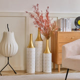 Floor Metal Vases Decorated White Metal Set of 3 gorgeous home decoration large glazed metal W2796P237521