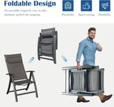 Patio Folding Chairs Set of 2,Padded Textilene Fabric Seat W1859P321619