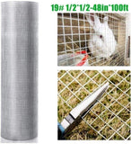 Hardware Cloth 1/2 inch 48in x 100ft 19 Gauge, Hot-dip Galvanized After Welding Chicken Wire Fence W2286P160445