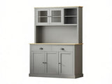 71" Gray Freestanding Kitchen Pantry Cabinet Modern Tall Hutch with Wide Countertop and Custom 84513500