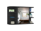 Medicine Cabinet 19" H, Six External Shelves, Three Interior Shelves, Black B097133145