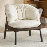 Velvet Accent Chair Barrel Chair with Metal Legs Modern Comfy Armchair Accent Reading Chair for 99876749