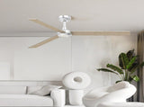 52 inch Modern Ceiling Fan with Lights,Remote Control, 3 Plywood Blades,6-Speed,Dimmable, Noiseless 25526653