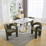 COOLMORE Contemporary Designed Velvet Fabric Upholstered Accent/Dining Chair /Barrel Side Chairs W395P224759