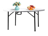 48inch Round Folding Table Outdoor Folding Utility Table White 52514131
