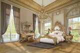Gold Vanity Stool with Button Tufted B062P215391