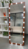 Hollywood Full Length Mirror with Lights Full Body Vanity Mirror with 3 Color Modes Wall Lighted W708P297645