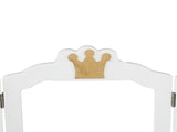 Children's Wooden Dressing Table Three-Sided Folding Mirror Dressing Table Chair Single Drawer White 07586825