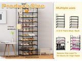 10 Tier Metals Rack, Stackable Organizer, Space-Saving Shelf Rack for Closet, 90262045