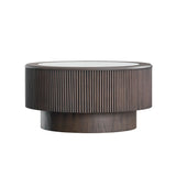 31.5 inch Modern Faux Marble Pattern Stickers Coffee Round Coffee for Living Room,Small W2582P312644