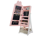 Pink rabbit-themed MDF cabinet with spray paint finish, 1 door and 1 drawer, children's jewelry and 66774399