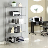 ZNTS XM-304B Rectangle Carbon Steel Metal Assembly 5-Shelf Storage Rack Silver Gray 13746784