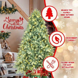 Artificial 8ft Blue green Tint Christmas Tree with 3308 PE/PVC Mixed Branch Tips, 900L warm white 49516832