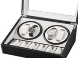 Black Leather Watch Winder Storage Auto Display Case Box 4 6 Automatic Rotation 53056422
