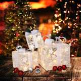 3pcs Square ABS Plastic Rack Garden Festive Decoration LED60 Light Warm White Light Cotton Thread 21852728