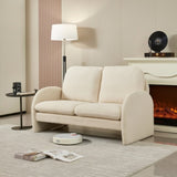 59" Sofa Small Couch for Living Room, Sherpa Fabric Upholstered Sofa Couch, Small W1765P172413