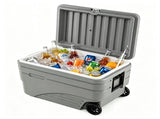 103QT Hard Ice Cooler, Retention Portable Cooler with Wheels, 330LBS Support Seat, Leak-Proof Ice 04871073