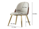 Dining Chairs Set of 2, Modern PU Leather Dining Gold Metal Legs for Living Kitchen Dining Room 53226300