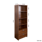 Bookshelf with Drawers, 70.87" Tall, 4 Shelf, Modern, Home Office, Living Room, Study W331P265269