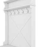 Hall Tree with Storage Bench, Entryway Bench with Drawer and 5 Hooks, Coat Rack with Display Shelf 64739294