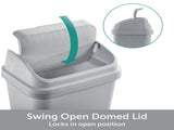 (2 pack) Kitchen Trash Can, 13 Gallon Plastic Garbage Bin with Swing Top Lid, Light Gray 60737830