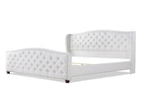 Marcella Upholstered Shelter Headboard Bed Set, King, Bright White Polyester B2719P238227