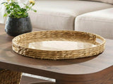 16-Inch Natural Water Hyacinth Decorative Tray with Clear Acrylic Insert, 1 Count 84385763