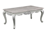 Melrose Traditional Style Coffee Table Made with wood in Silver Finish B009138496