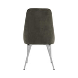 Grey and Chrome Padded Side Chair B062P153681