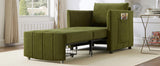 Upholstered Convertible Sleeper Sofa, 31.5" Pull Out Sofa Bed with 5-Position Adjustable Backrest, N719P272689F