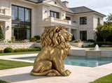 24" Outdoor Lion Statue, Magnesium Oxide Stone Composite Animal Sculpture Statue Decor for Front W6572P574258