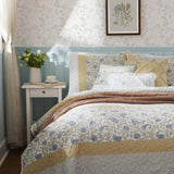 6 Piece Cotton Percale Quilt Set with Throw Pillows Yellow Full/Queen B035129026