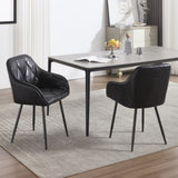 Dining Set of 2, Upholstered Kitchen with Comfortable Seat, Faux Leather Vintage W3112P262560