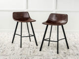 Set of 2 30" Dax Faux Leather Barstool Brown 57582.00