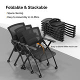 ZNTS 2 Pack Stackable Conference Room Chairs with Wheels, Folding Office Chair with Rebound Back, Padded 67372480