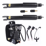 ZNTS Pair Rear Shock Absorbers + Air Compressor Pump Set For Cadillac Escalade Chevrolet Suburban Tahoe 84710593