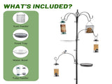 93inch Iron Bird Feeder With Six Hooks, Bird Feeder Black Courtyard 44782895