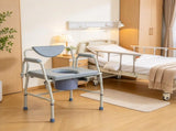 Heavy-Duty Commode Chair, 1000 lb Capacity Bedside Commode with Drop-Down Arms, 5-Level Adjustable 39616167