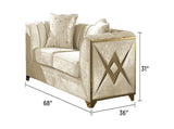 Velencia Modern Style Loveseat in Cream B009139134