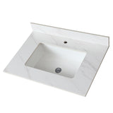 31 Inch Marble Vanity Top, White Vanity Top with Pre-drilled Faucet Holes, Bathroom Vanity Top with 87302674