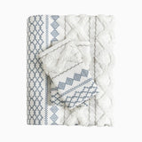 King/Cal King Cotton Printed Duvet Cover Set with Chenille B03596510