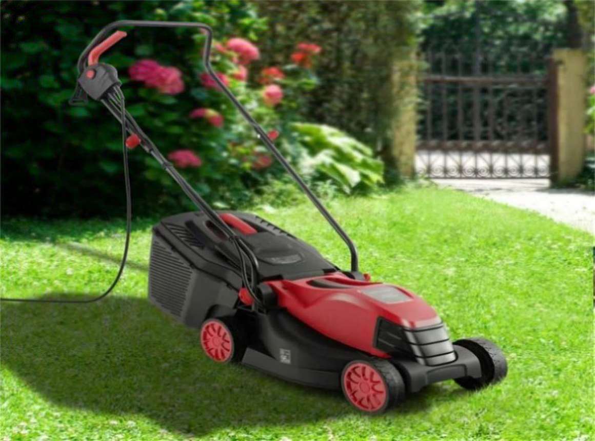 Mower Rope Circle 12 ampere 13.5 inch electric rope lawn mower with dual safety switches ...