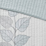 6 Piece Embroidered Quilt Set with Throw Pillows Blue King/Cal King B03597615